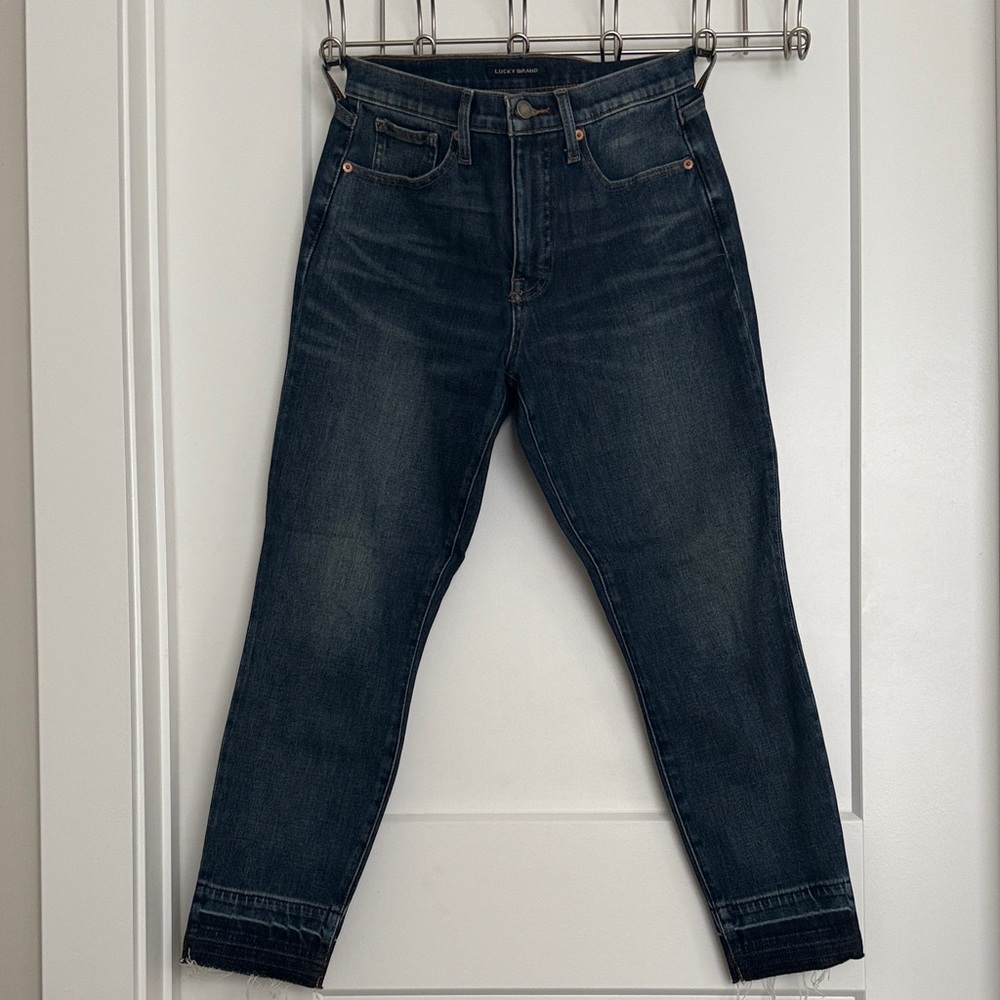 Lucky Brand Blue Slim Jeans with Raw Hem